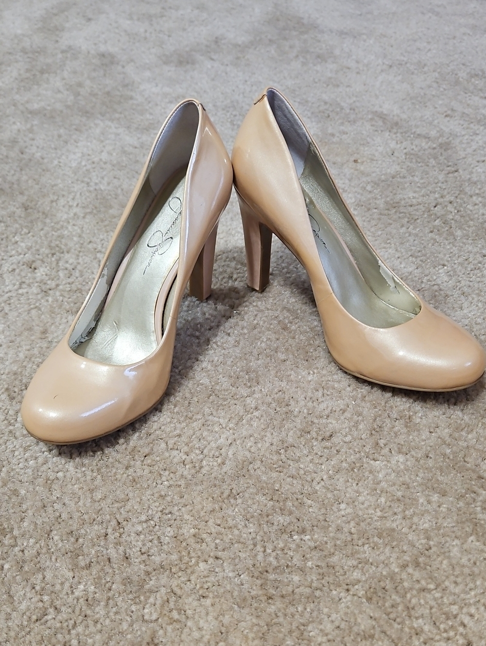 Jessica Simpson Nude Patent High Heel Pumps